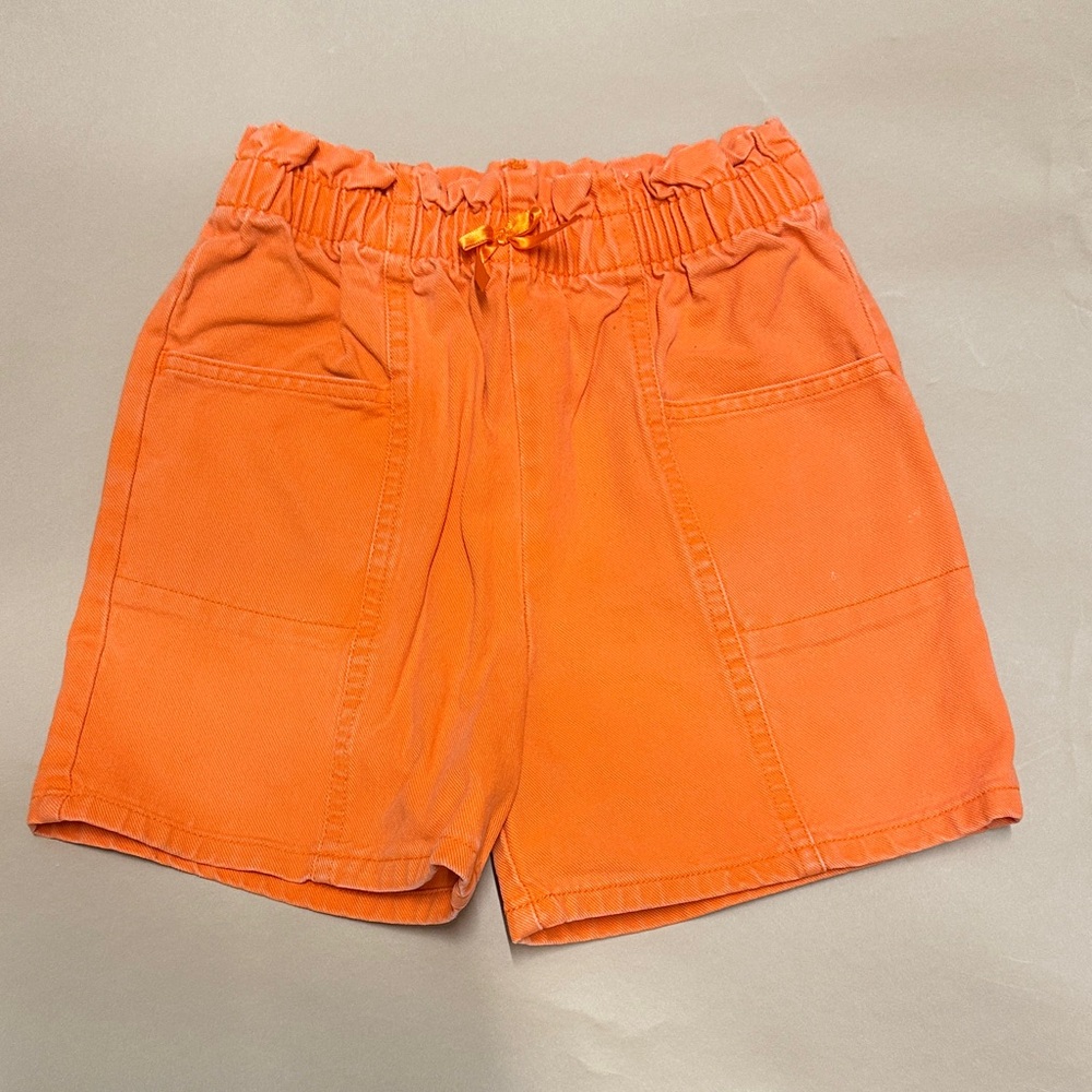vintage Orange Elastic Waist Shorts